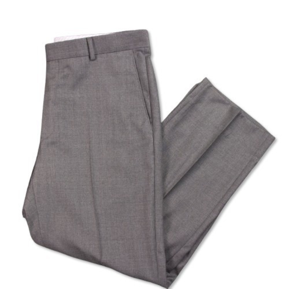Samuelsohn Dress Pants Mens 34x28 Gray Wool Flat Front Italy Super 110